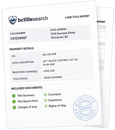 BC LTSA title report