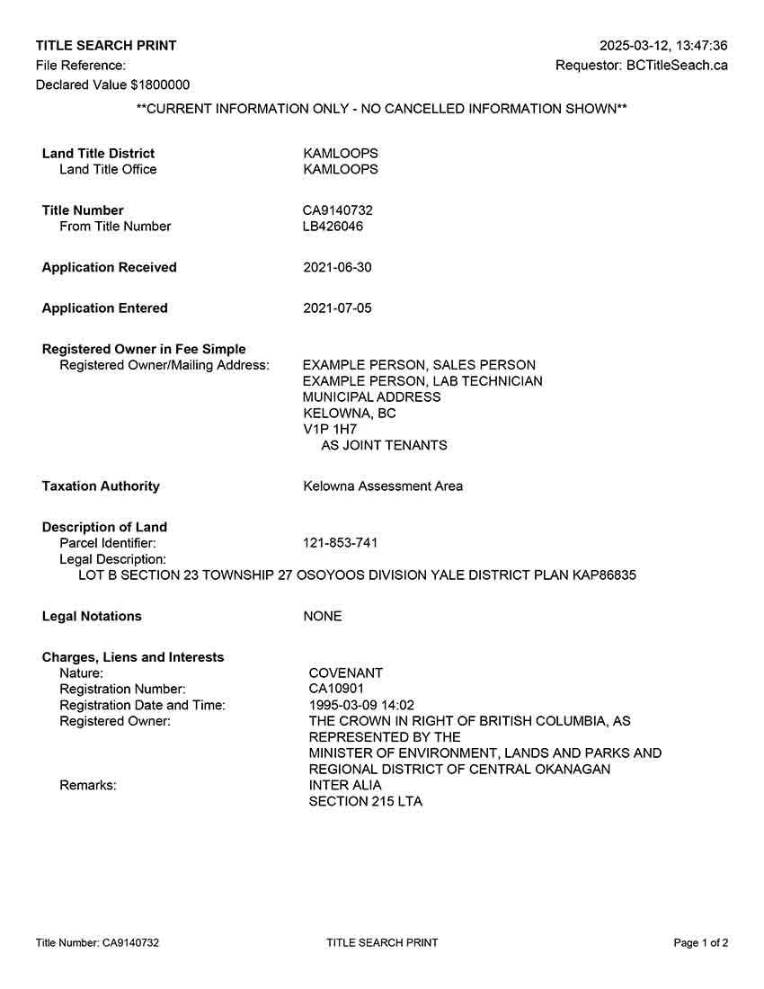 Order BC land title records online for property ownership, liens, and official title documents in British Columbia