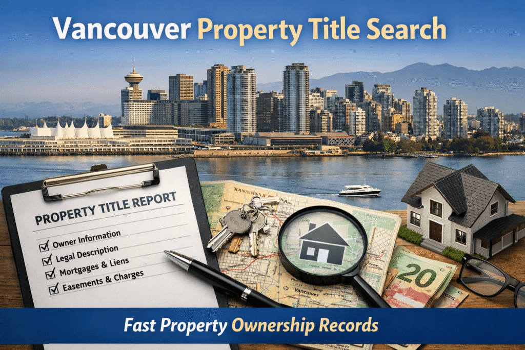 Vancouver property title search. Property ownership records BC